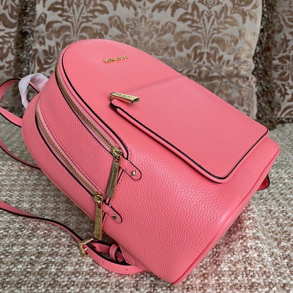 Michael Kors Adina MD Backpack Leather Grapefruit - Picture 7 of 16
